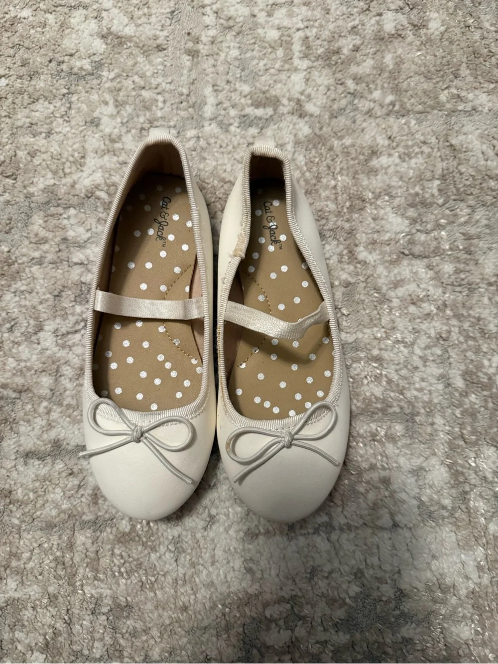 Children's eggshell Ballet Flats with Bow size 11C